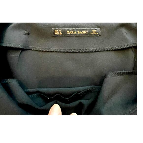 ZARA Basic Line  Business Black Bodycon Dress with Sculpted Seams Size S - Picture 8 of 9